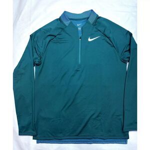 Nike Pro Elite Half Zip Track Pullover Top Blue Green CW2705-375 Large NEW RARE